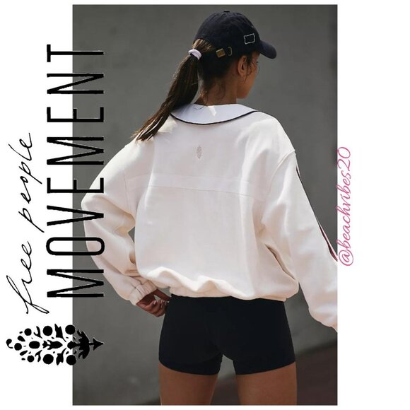 FP MOVEMENT BY FREE PEOPLE Sweet And Sour Pullover Ivory Combo Large NWT - Picture 4 of 5